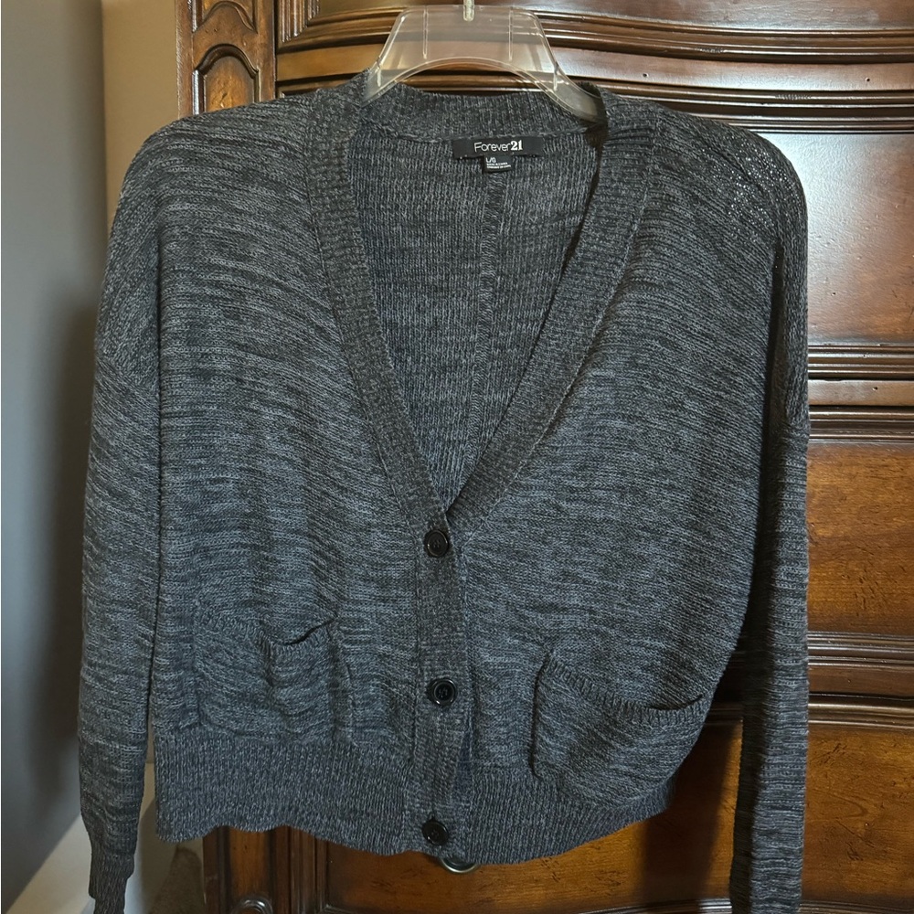 Forever 21 Charcoal Knit Cardigan
